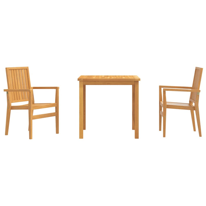 Set da Pranzo per Giardino 3 pz in Legno Massello di Teak 3157909