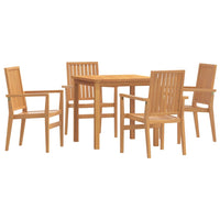 Set da Pranzo per Giardino 5 pz in Legno Massello di Teak 3157910