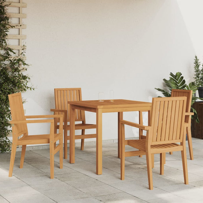 Set da Pranzo per Giardino 5 pz in Legno Massello di Teak 3157910