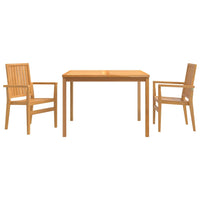 Set da Pranzo per Giardino 3 pz in Legno Massello di Teak 3157911