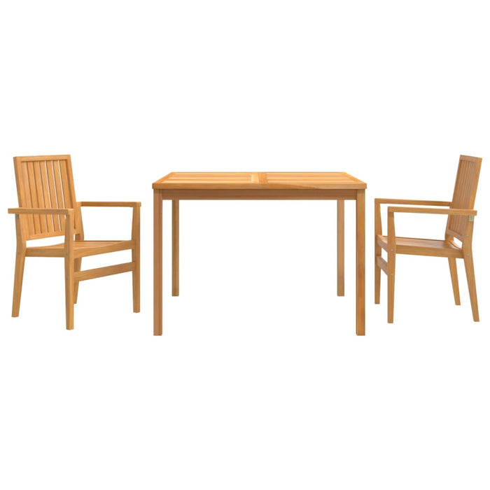 Set da Pranzo per Giardino 3 pz in Legno Massello di Teak 3157911