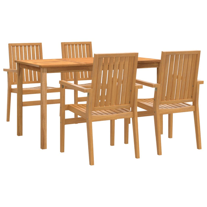 Set da Pranzo per Giardino 5 pz in Legno Massello di Teak 3157913