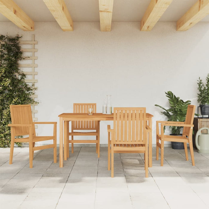 Set da Pranzo per Giardino 5 pz in Legno Massello di Teak 3157913