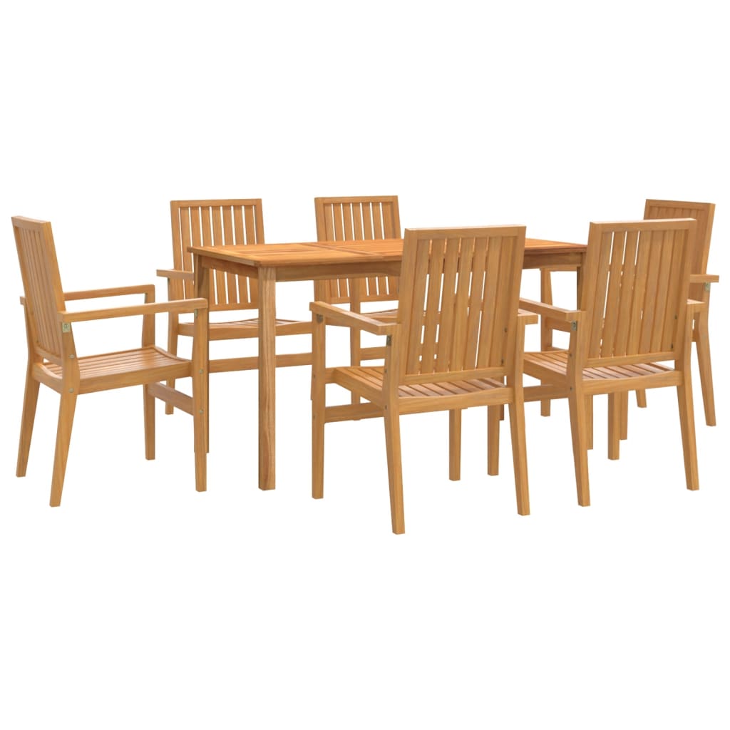 Set da Pranzo da Giardino 7 pz in Legno Massello di Teak 3157914