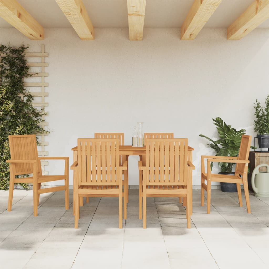 Set da Pranzo da Giardino 7 pz in Legno Massello di Teak 3157914