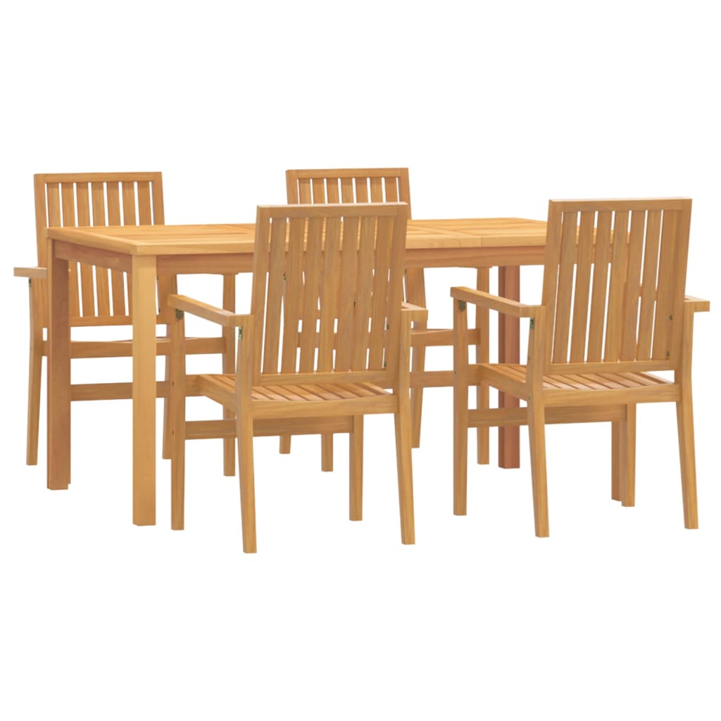 Set da Pranzo per Giardino 5 pz in Legno Massello di Teakcod mxl 117984