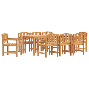 Set da Pranzo per Giardino 9 pz in Legno Massello di Teak 3157936