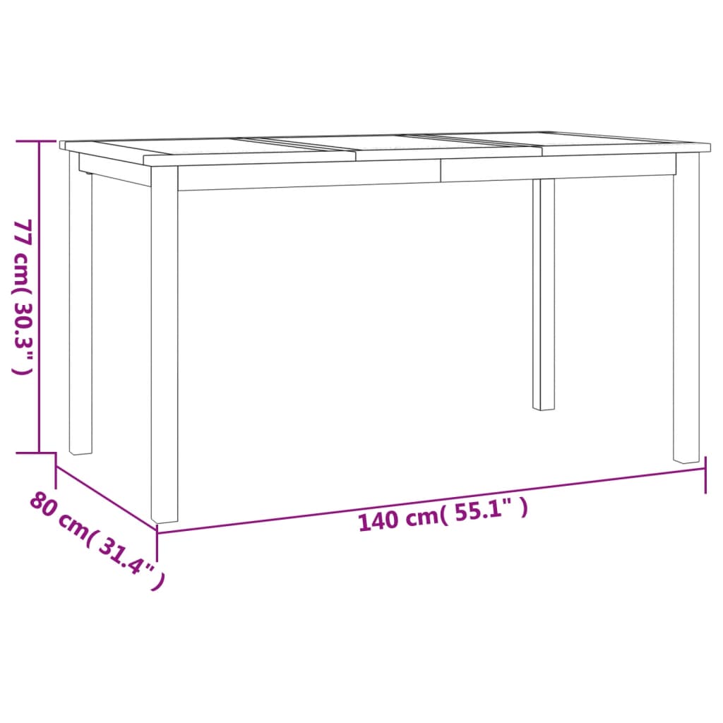 Set da Pranzo per Giardino 5 pz in Legno Massello di Teak 3157939