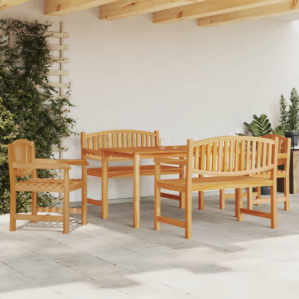 Set da Pranzo per Giardino 5 pz in Legno Massello di Teak 3157939