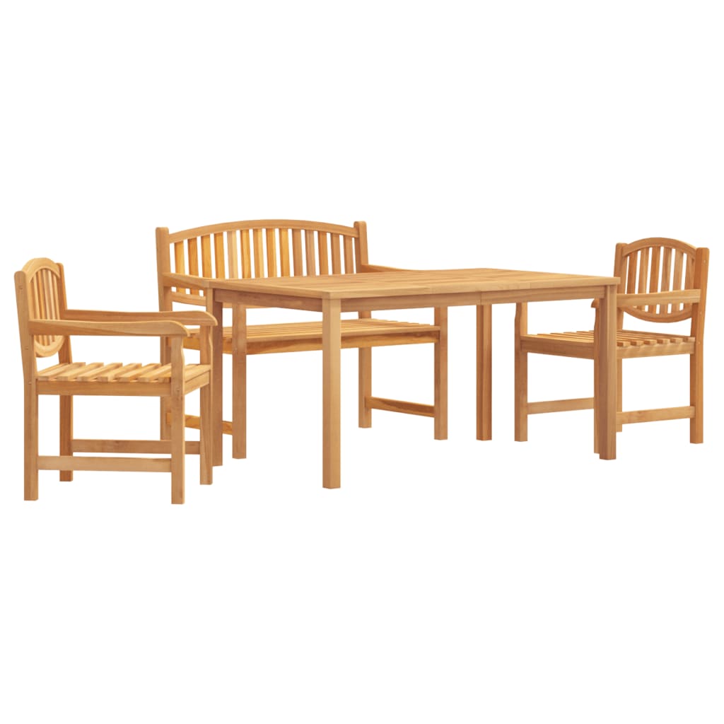 Set da Pranzo per Giardino 4 pz in Legno Massello di Teakcod mxl 117986