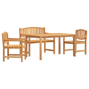 Set da Pranzo per Giardino 4 pz in Legno Massello di Teak 3157941