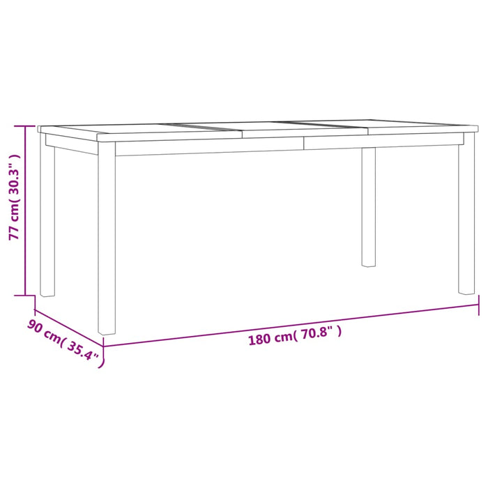 Set da Pranzo per Giardino 5 pz in Legno Massello di Teak 3157945