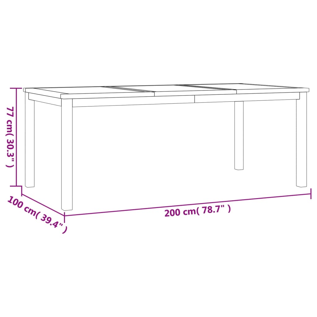 Set da Pranzo per Giardino 3 pz in Legno Massello di Teak 3157946