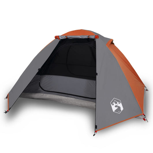 Tenda Campeggio 2Persone Grigia e Arancione 224x248x118 Taffetà 94325