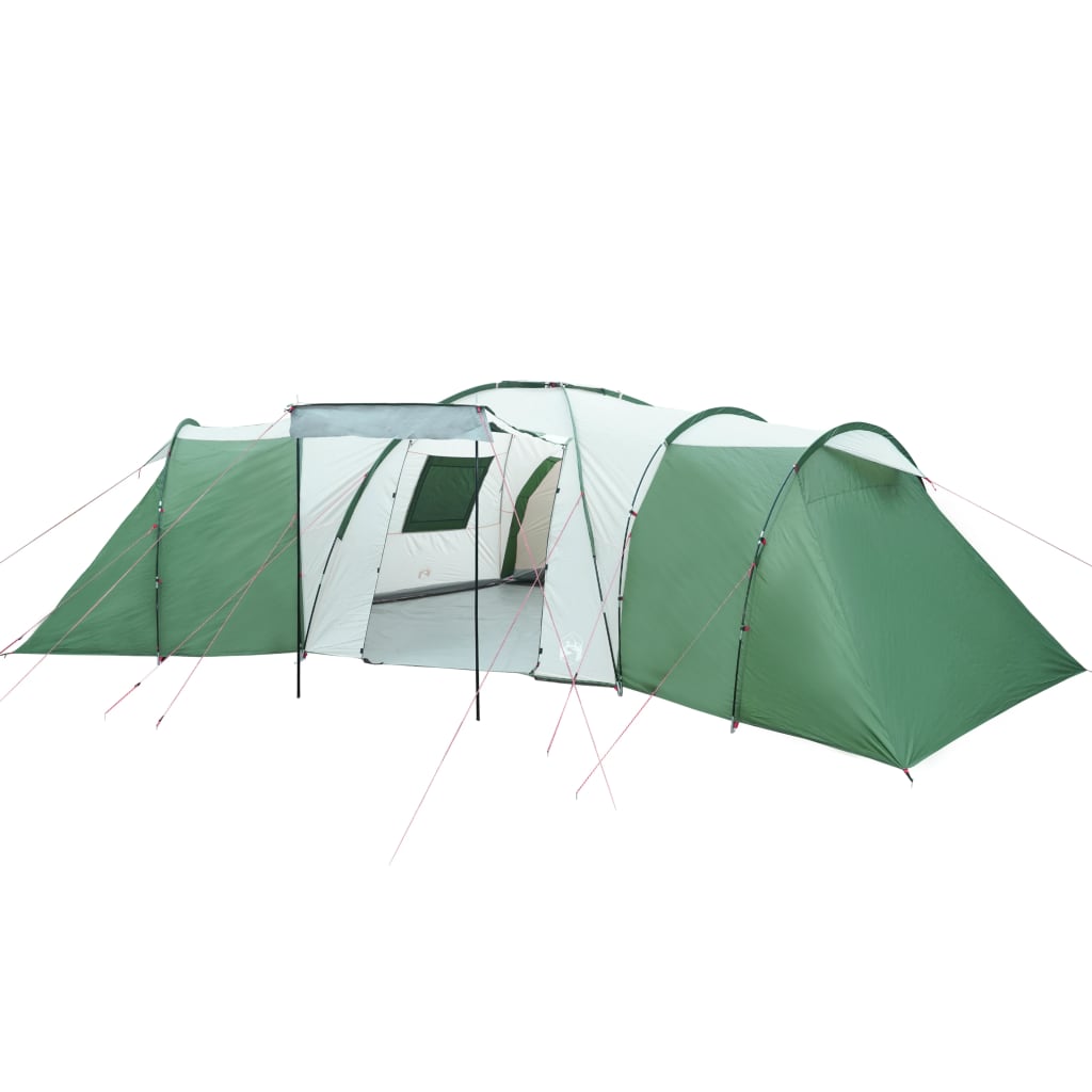 Tenda da Campeggio 12 Persone Verde 840x720x200 cm Taffetà 185T 94346