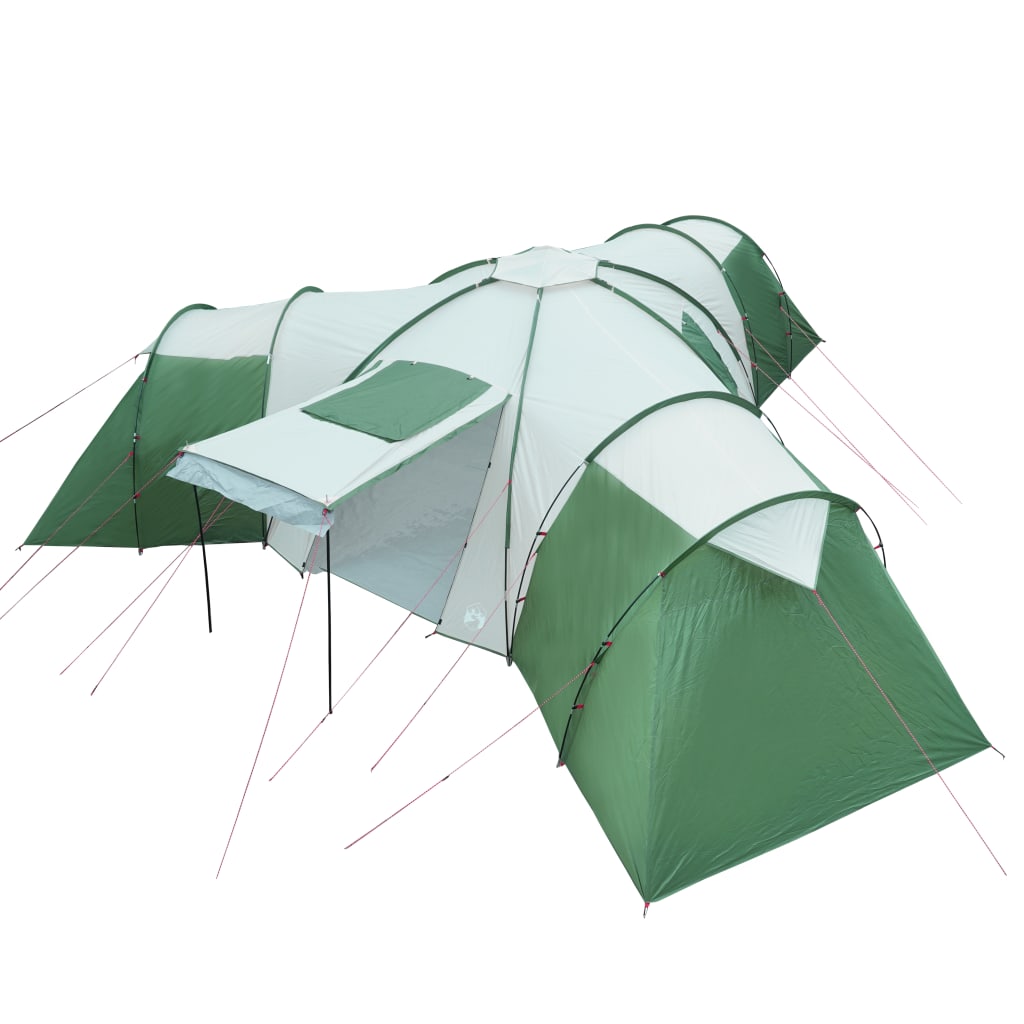 Tenda da Campeggio 12 Persone Verde 840x720x200 cm Taffetà 185T 94346