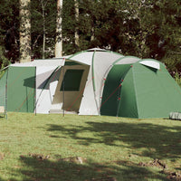 Tenda da Campeggio 12 Persone Verde 840x720x200 cm Taffetà 185T 94346