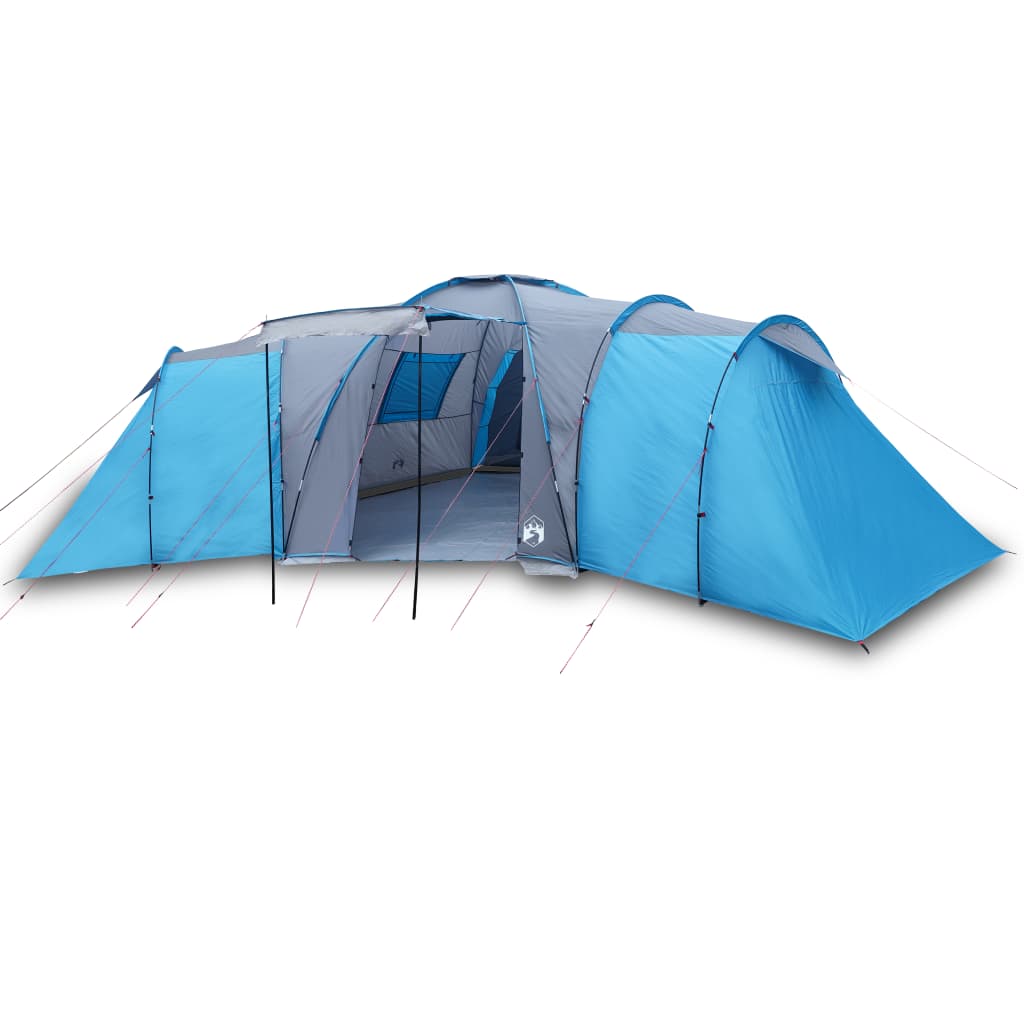 Tenda da Campeggio a Cupola per 12 Persone Blu Impermeabile 94347