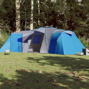 Tenda da Campeggio 12 Persone Blu 840x720x200 cm Taffetà 185T 94347