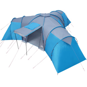 Tenda da Campeggio 12 Persone Blu 840x720x200 cm Taffetà 185T 94347