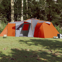 Tenda Campeggio 12 Persone Grigia Arancione 840x720x200 Taffetà 94348