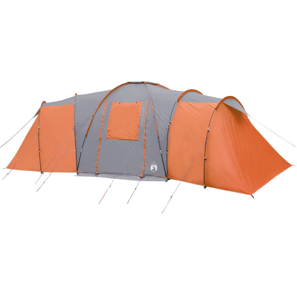 Tenda Campeggio 12 Persone Grigia Arancione 840x720x200 Taffetà 94348