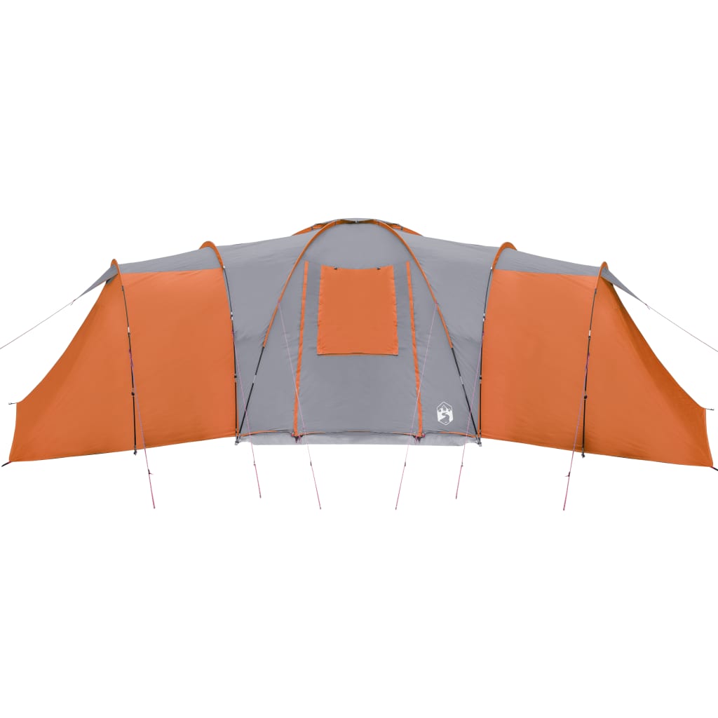 Tenda Campeggio 12 Persone Grigia Arancione 840x720x200 Taffetà 94348