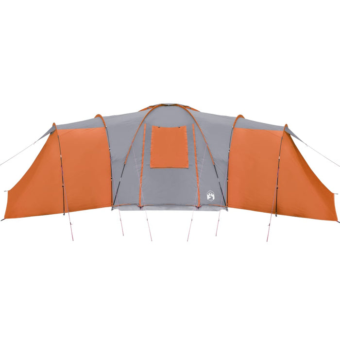 Tenda Campeggio 12 Persone Grigia Arancione 840x720x200 Taffetà 94348