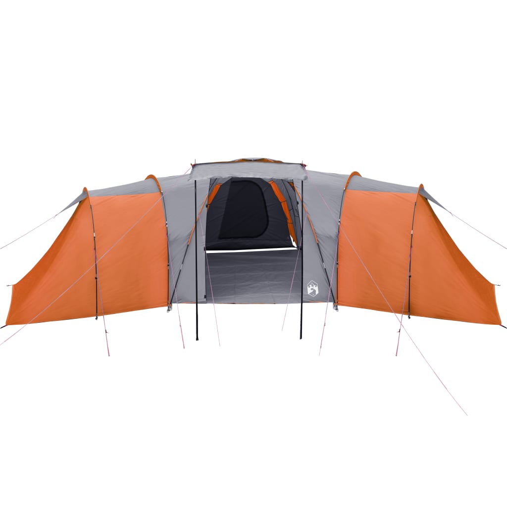 Tenda Campeggio 12 Persone Grigia Arancione 840x720x200 Taffetà 94348