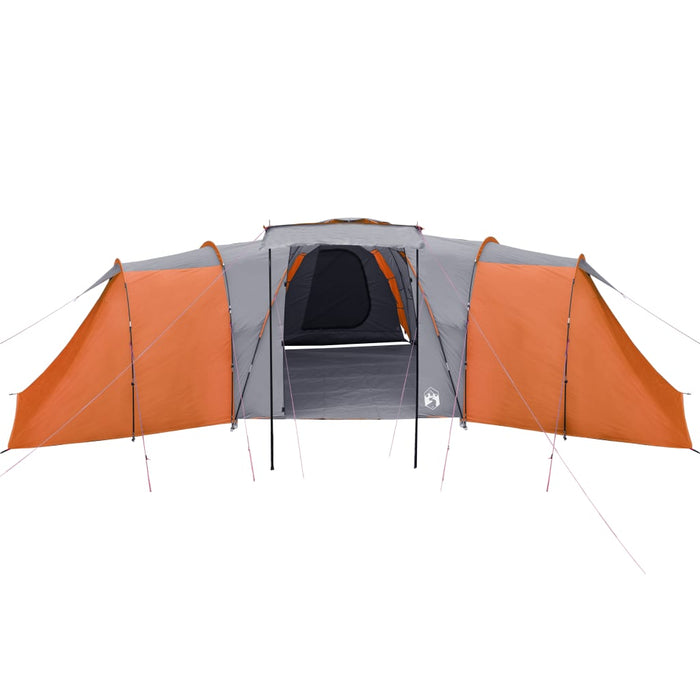 Tenda Campeggio 12 Persone Grigia Arancione 840x720x200 Taffetà 94348