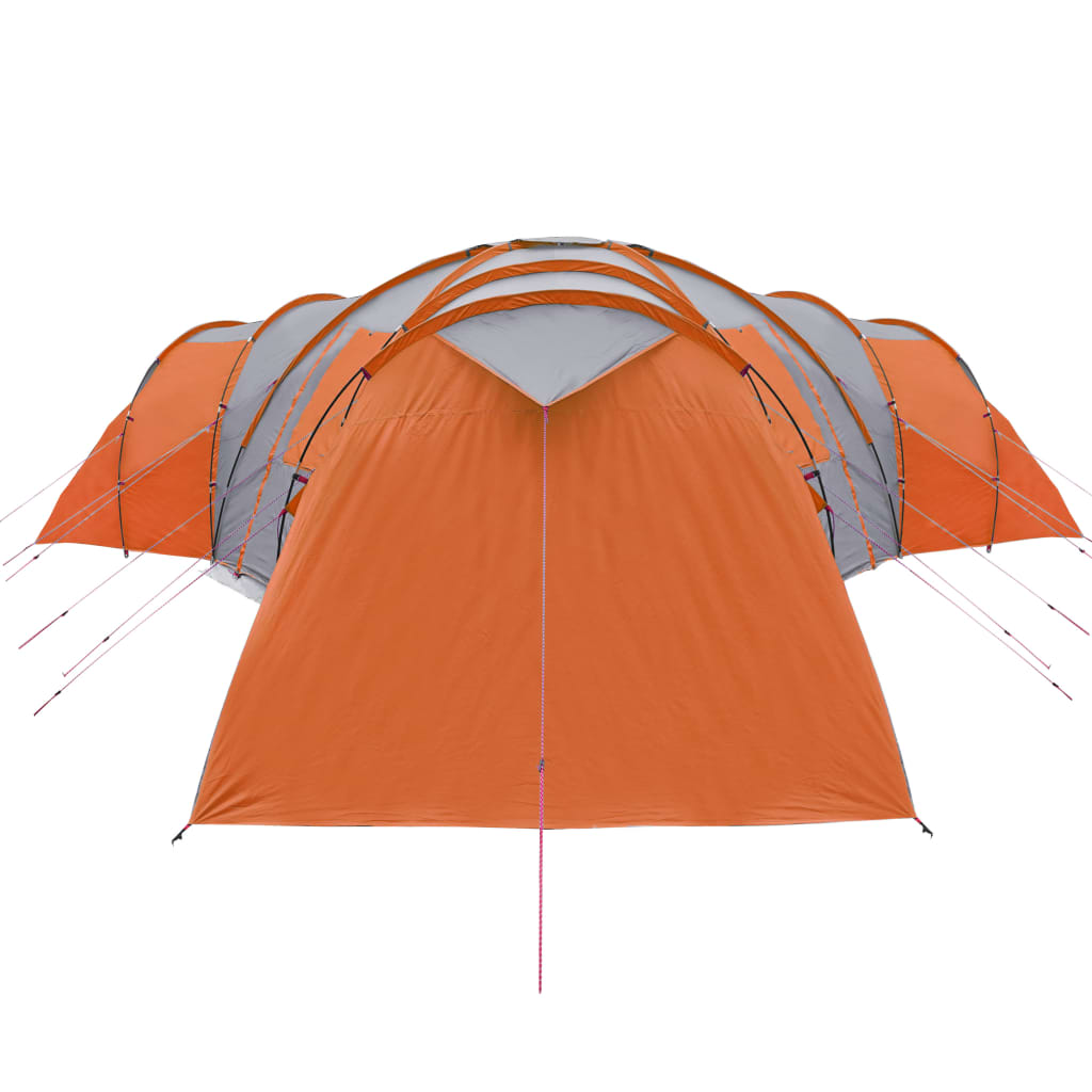 Tenda Campeggio 12 Persone Grigia Arancione 840x720x200 Taffetà 94348