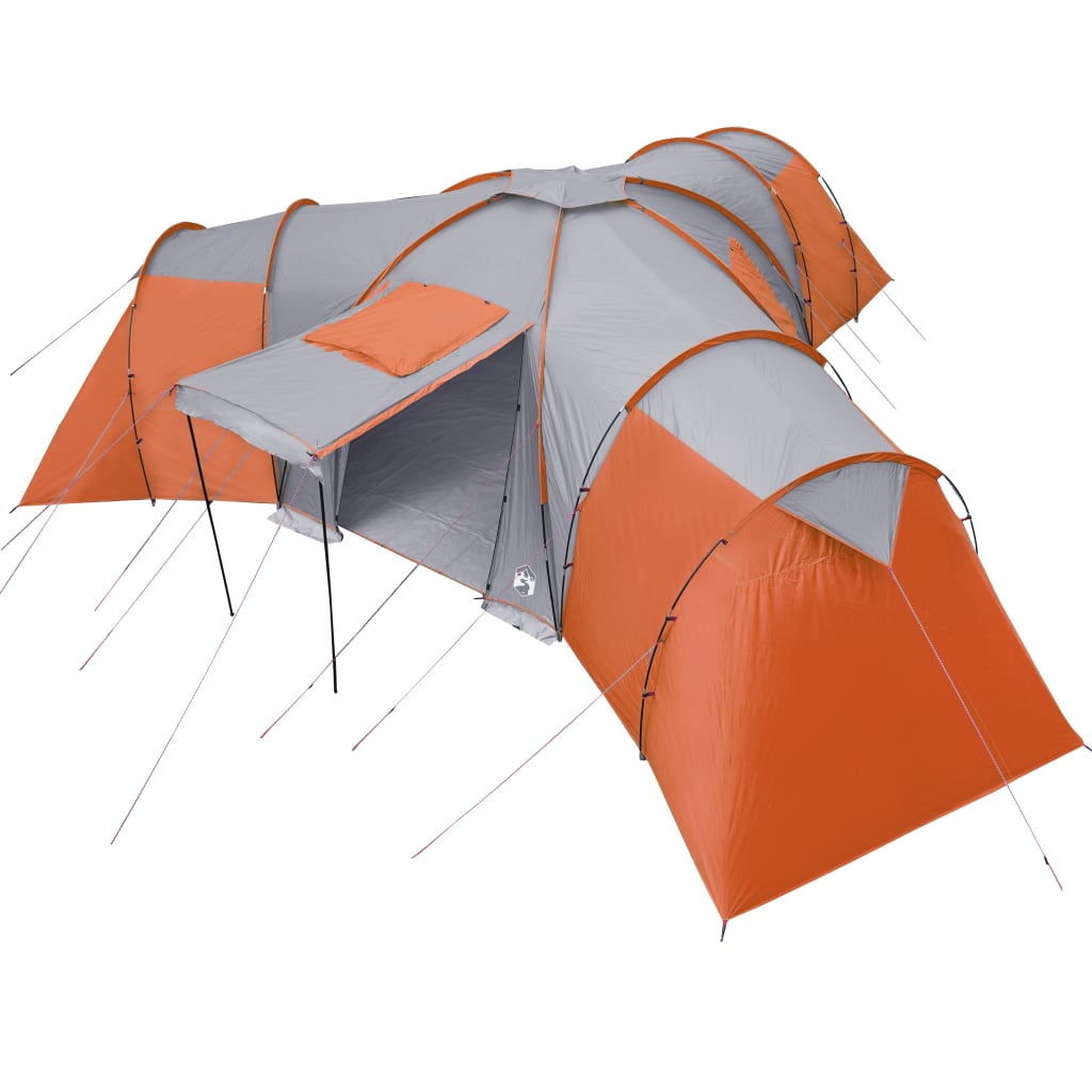 Tenda Campeggio 12 Persone Grigia Arancione 840x720x200 Taffetà 94348