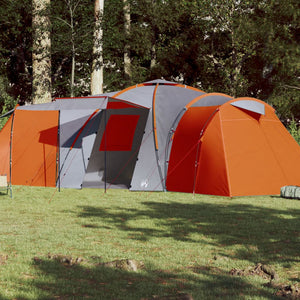 Tenda Campeggio 12 Persone Grigia Arancione 840x720x200 Taffetà 94348