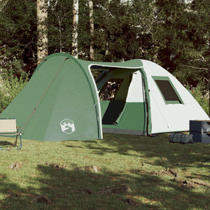 Tenda da Campeggio 6 Persone Verde 466x342x200 cm Taffetà 185T 94353