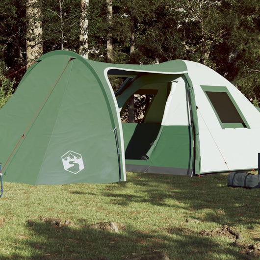 Tenda da Campeggio 6 Persone Verde 466x342x200 cm Taffetà 185T 94353