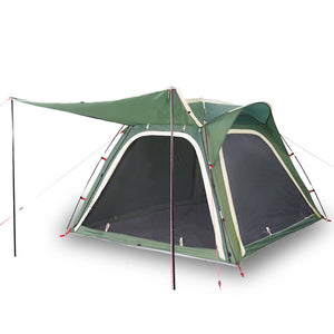 Tenda Campeggio 4 Persone Verde Rilascio Rapido Impermeabile 94356