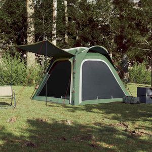 Tenda Campeggio 4 Persone Verde Rilascio Rapido Impermeabile 94356