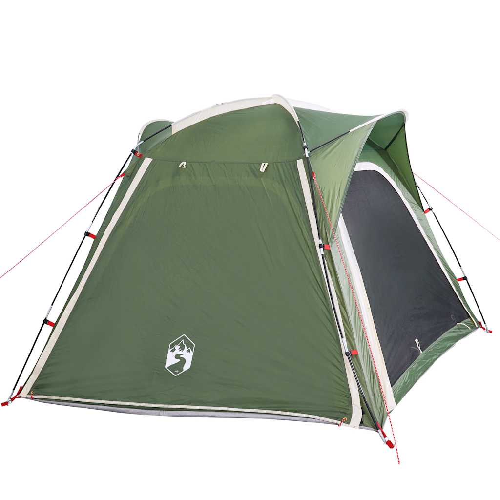 Tenda Campeggio 4 Persone Verde Rilascio Rapido Impermeabile 94356