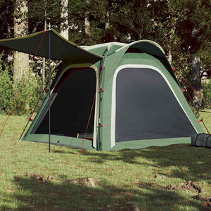 Tenda Campeggio 4 Persone Verde Rilascio Rapido Impermeabile 94356