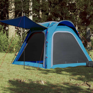 Tenda da Campeggio 4 Persone Blu 240x221x160 cm Taffetà 185T 94357