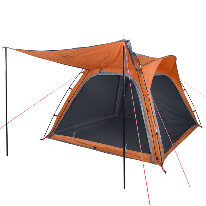 Tenda 4 Persone Grigia e Arancione 240x221x160 cm Taffetà 185T 94358