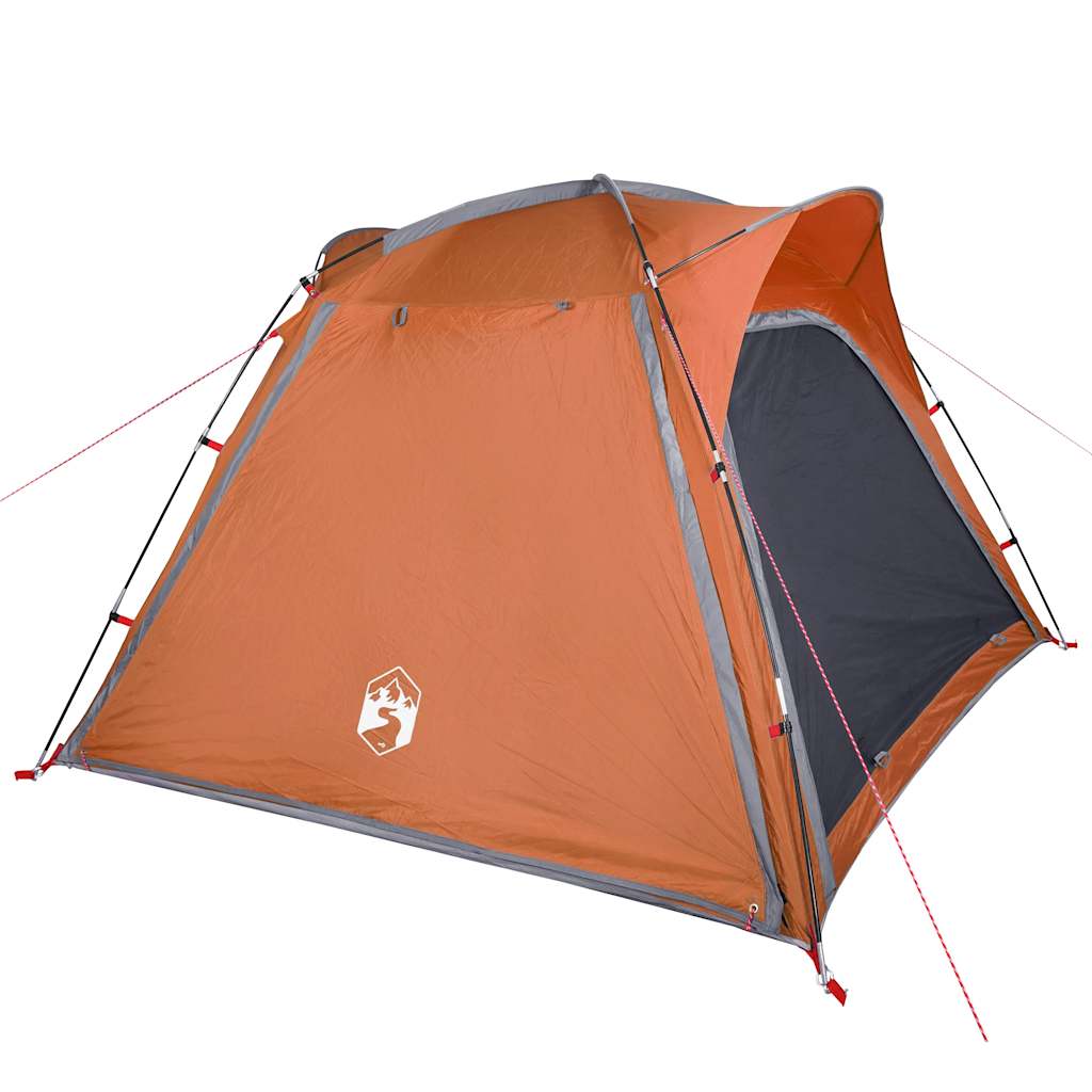 Tenda 4 Persone Grigia e Arancione 240x221x160 cm Taffetà 185T 94358