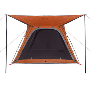 Tenda 4 Persone Grigia e Arancione 240x221x160 cm Taffetà 185T 94358