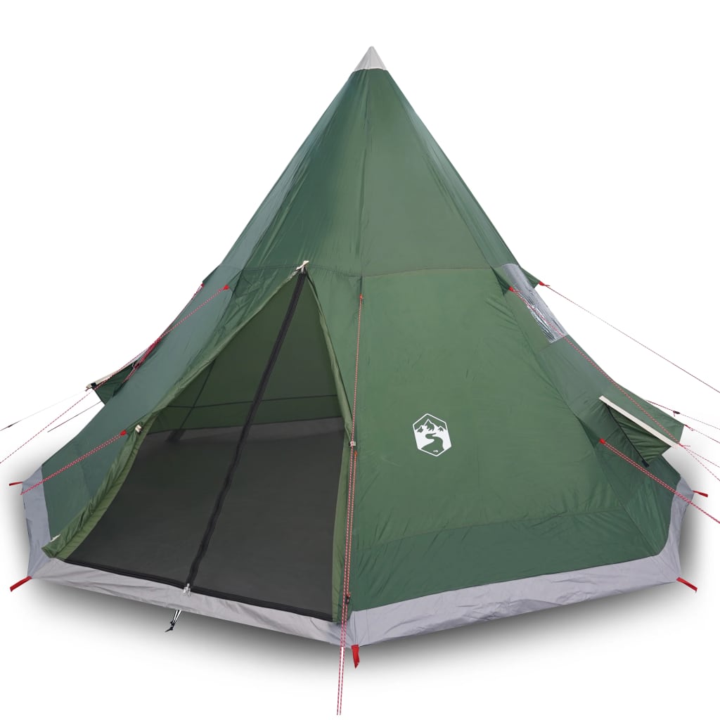 Tenda da Campeggio Tipi per 4 Persone Verde Impermeabile 94380