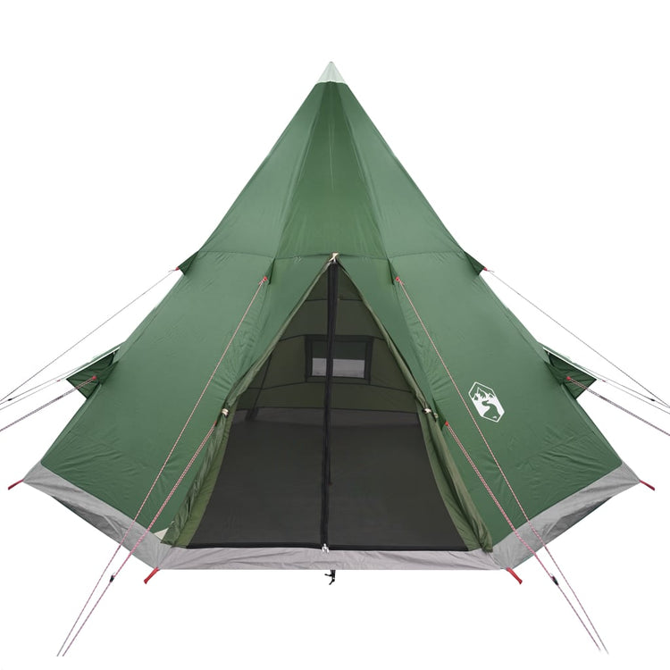 Tenda da Campeggio 4 Persone Verde 367x367x259 cm Taffetà 185T 94380