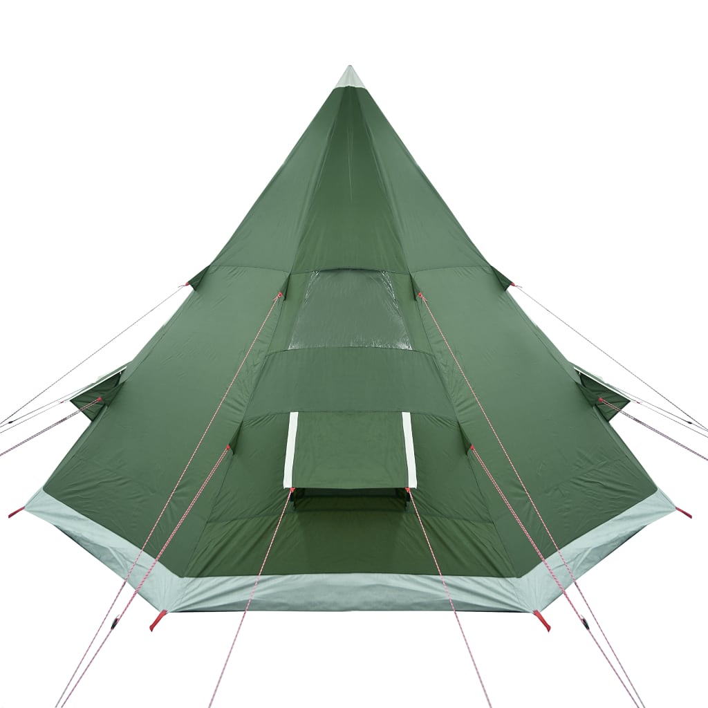 Tenda da Campeggio 4 Persone Verde 367x367x259 cm Taffetà 185T 94380