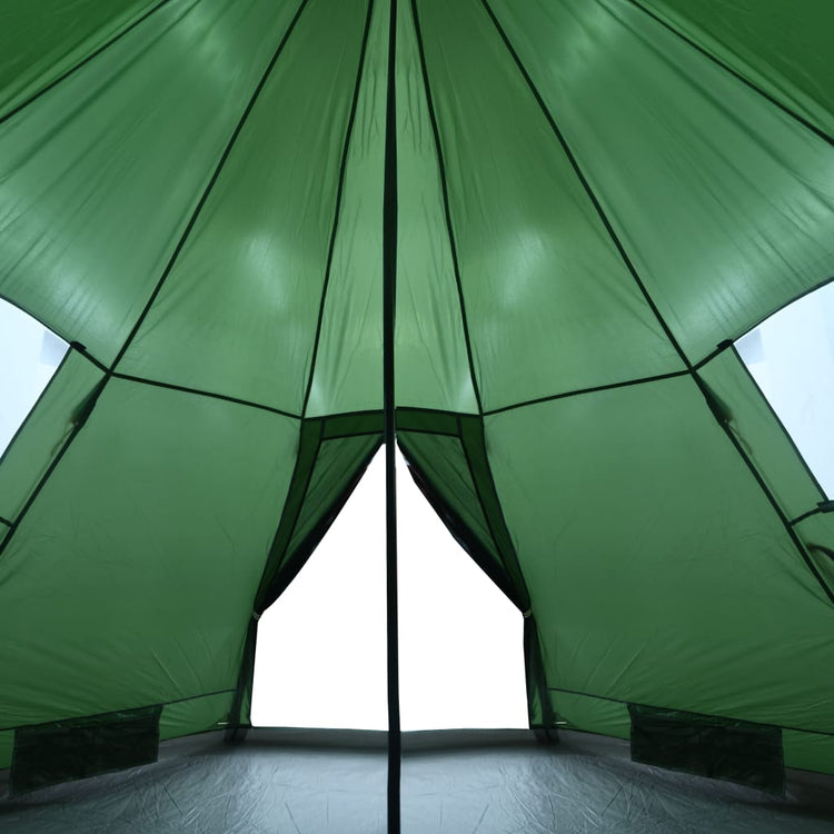 Tenda da Campeggio 4 Persone Verde 367x367x259 cm Taffetà 185T 94380