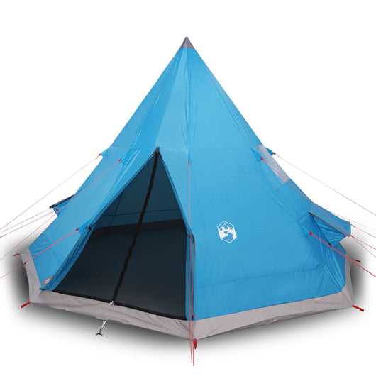 Tenda da Campeggio 4 Persone Blu 367x367x259 cm Taffetà 185T 94381