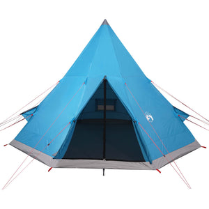 Tenda da Campeggio 4 Persone Blu 367x367x259 cm Taffetà 185T 94381