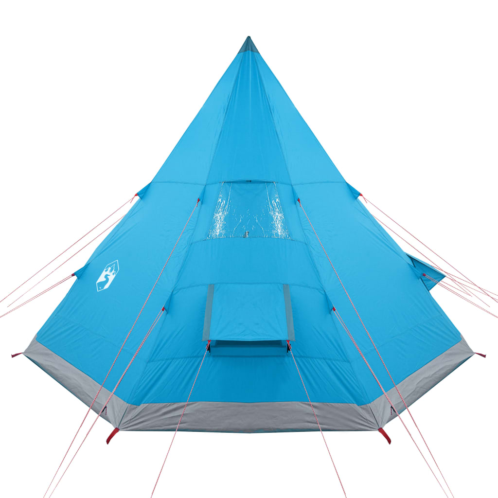 Tenda da Campeggio 4 Persone Blu 367x367x259 cm Taffetà 185T 94381